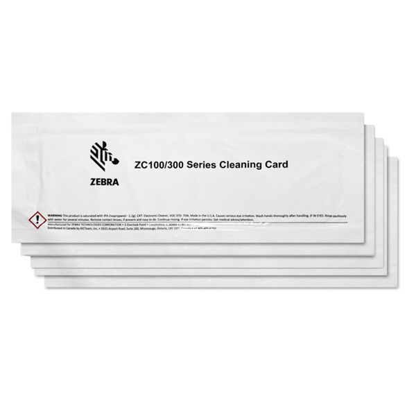 Picture of Zebra Cleaning Card Kit (Improved), ZC100/300, 5 Cards